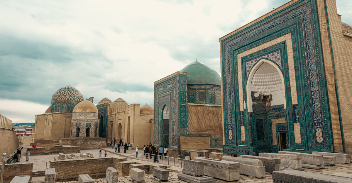 Explore the stunning blue-tiled mausoleums of Shah-i-Zinda in Samarkand, Uzbekistan—a testament to medieval Islamic architecture.