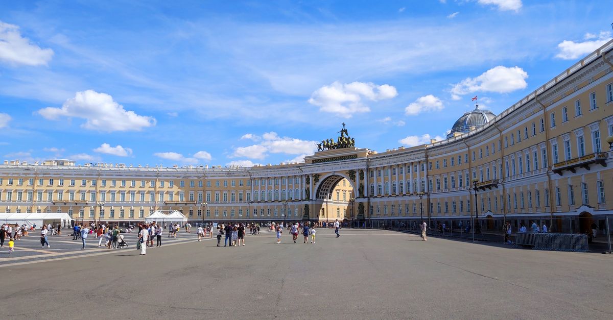 Visit the iconic Winter Palace Square in St. Petersburg, a hub of history and architecture.
