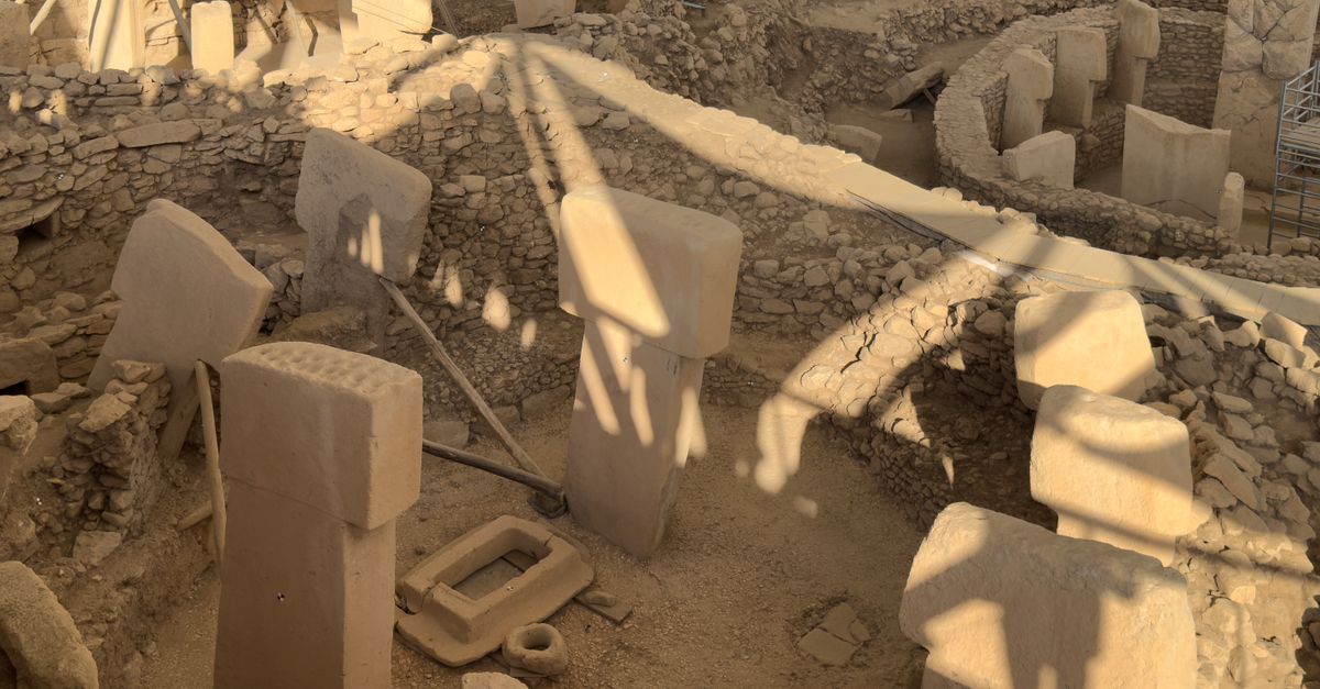 Explore the ancient stone structures of Göbekli Tepe, revealing archaeological wonders from a bird's eye view.
